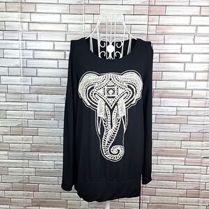 Noble U elephant graphic top Size L